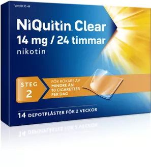 NiQuitin Clear, depotplåster 14 mg/24 timmar, 14 styck