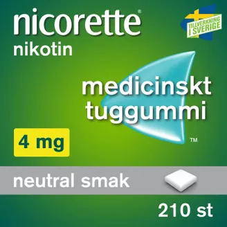 Nicorette, medicinskt tuggummi 4 mg, 210 styck